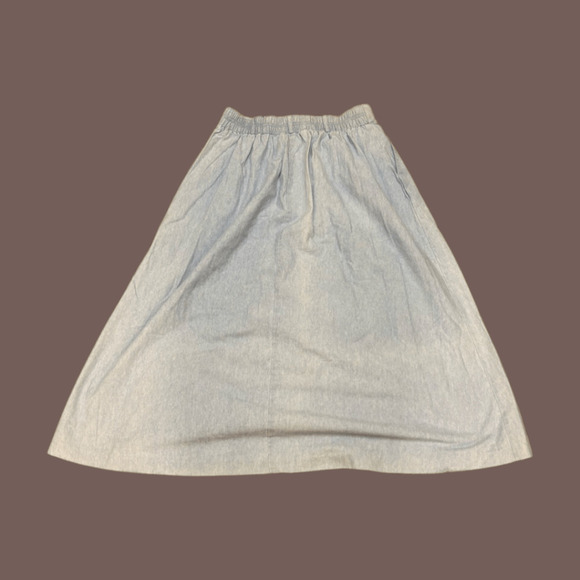 Orvis Chambray Midi Skirt | Light Blue | Size M | Vintage - Picture 2 of 4